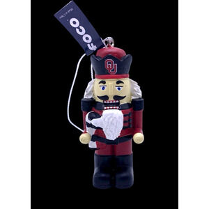 OU Nutcracker Christmas Ornament University of Oklahoma Sooners NEW Foco 3"